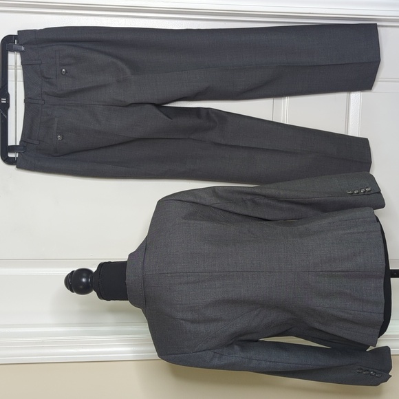 Ann Taylor Cashmere Wool Gray Suit Jacket 8P Audrey Trousers 6 Office Siren - Picture 10 of 16